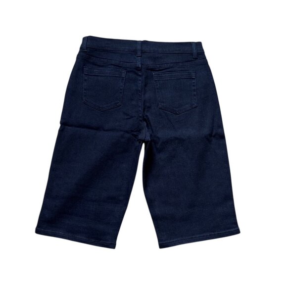 Dg2 By Diane Gilman Womens Dark Blue Denim Bermuda Shorts Size 10 Cotton Blend - Picture 2 of 5